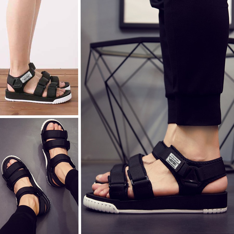 Giày sandal Vento couple nam nữ 3 quai ngang có quai hậu cố định cho cặp đôi mang đi học đi biển du lịch NV9801B