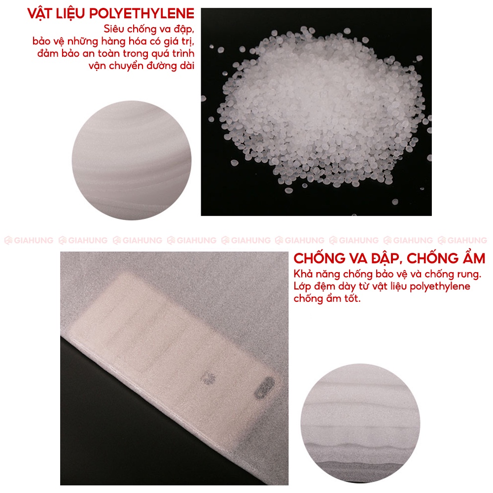 Mút xốp bọc đồ Pe Foam giảm chấn, chống sốc bảo vệ hàng hóa kích thước 4mm x 1m X 100m - GIAHUNGPRO