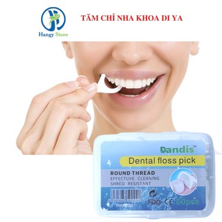 Tăm chỉ nha khoa có cán cầm dạng hộp 50 chiếc chính hãng Di ya