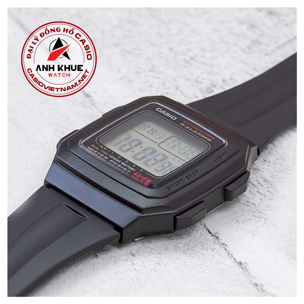 Đồng Hồ Casio Nam - Nữ F-201WA-1ASDF Điện tử cổ điện - Pin 10 năm
