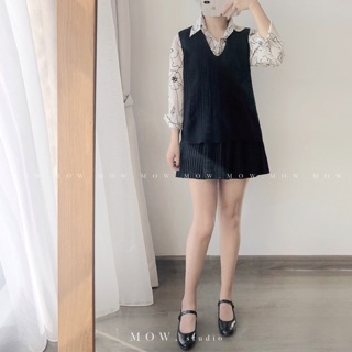 Chân váy xếp ly ngắn (Basic pleated short) made by Mow Studio