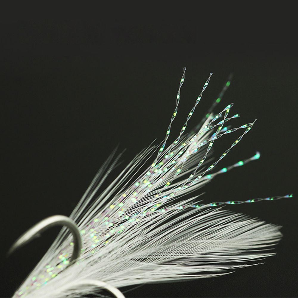 MUVAKO Móc Câu Cá Ba Lưỡi Có Lông Vũ Độ Bền Cao DIY