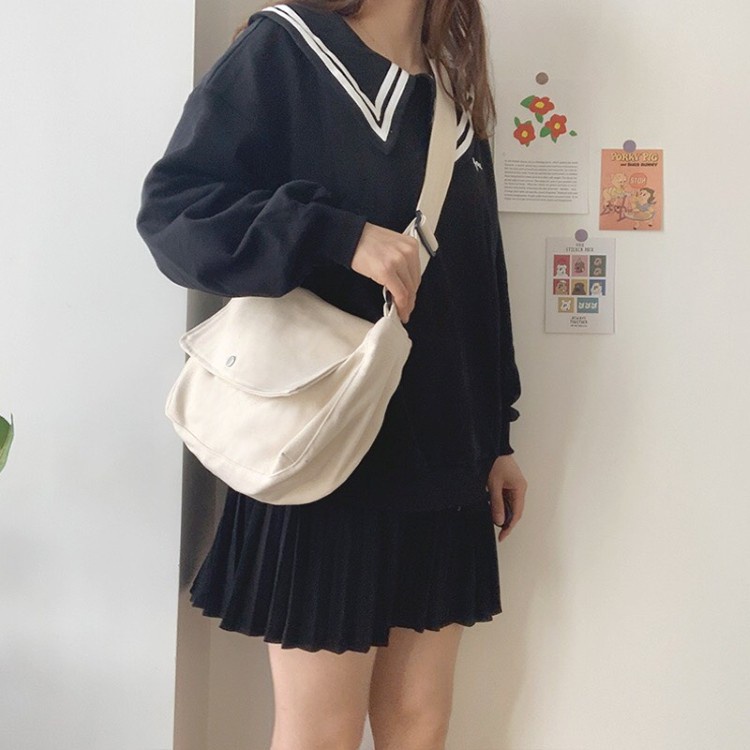 Túi tote giá rẻ vải canvas đeo chéo đi hoc unisex phong cách ulzzang