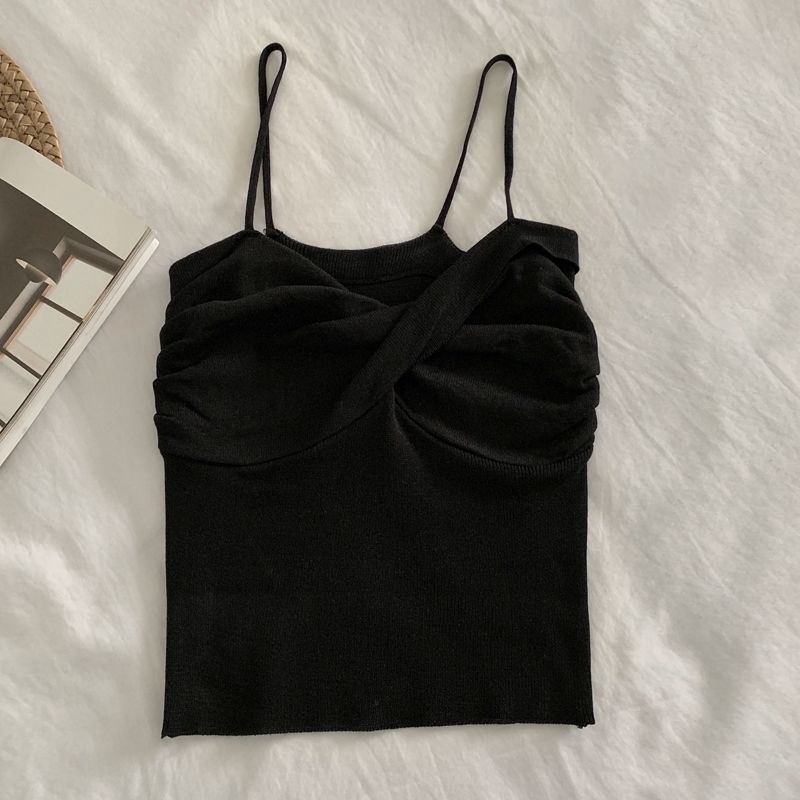 Áo Ống Ngắn Hai Dây Phong Cách Hàn Quốc Dành Cho Nữ 2022