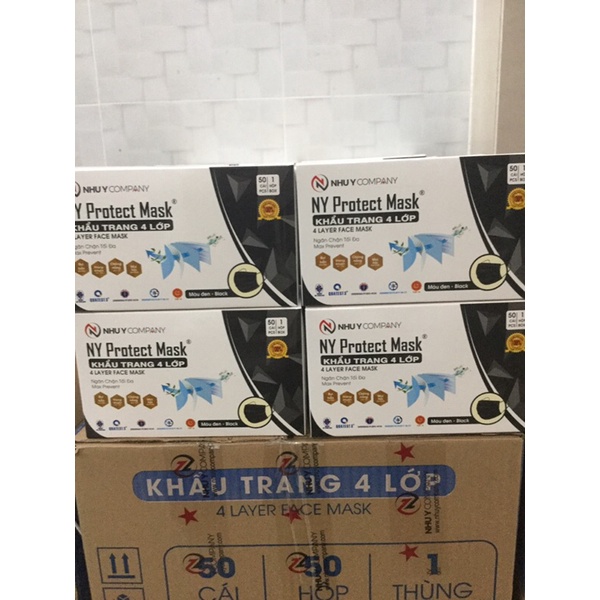 KHẨU TRANG Y TẾ 4 LỚP MÀU ĐEN NHƯ Ý