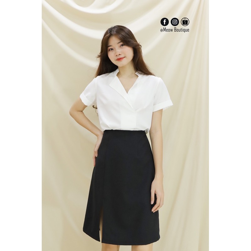 [Hình thật tự chụp] Chân Váy công sở chữ A midi ngang gối Meow Boutique | BigBuy360 - bigbuy360.vn