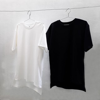 Áo thun tay lỡ xẻ tà - Long tee Oval