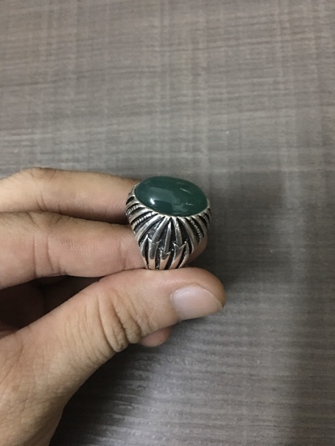 Nhẫn mã não mạ bạc