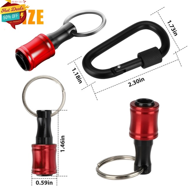 Bộ 6 Giá Đỡ Mũi Khoan Lục Giác 1/4&quot; Bằng Kim Loại Thiết Kế Dạng Móc Khóa Tiện Dụng