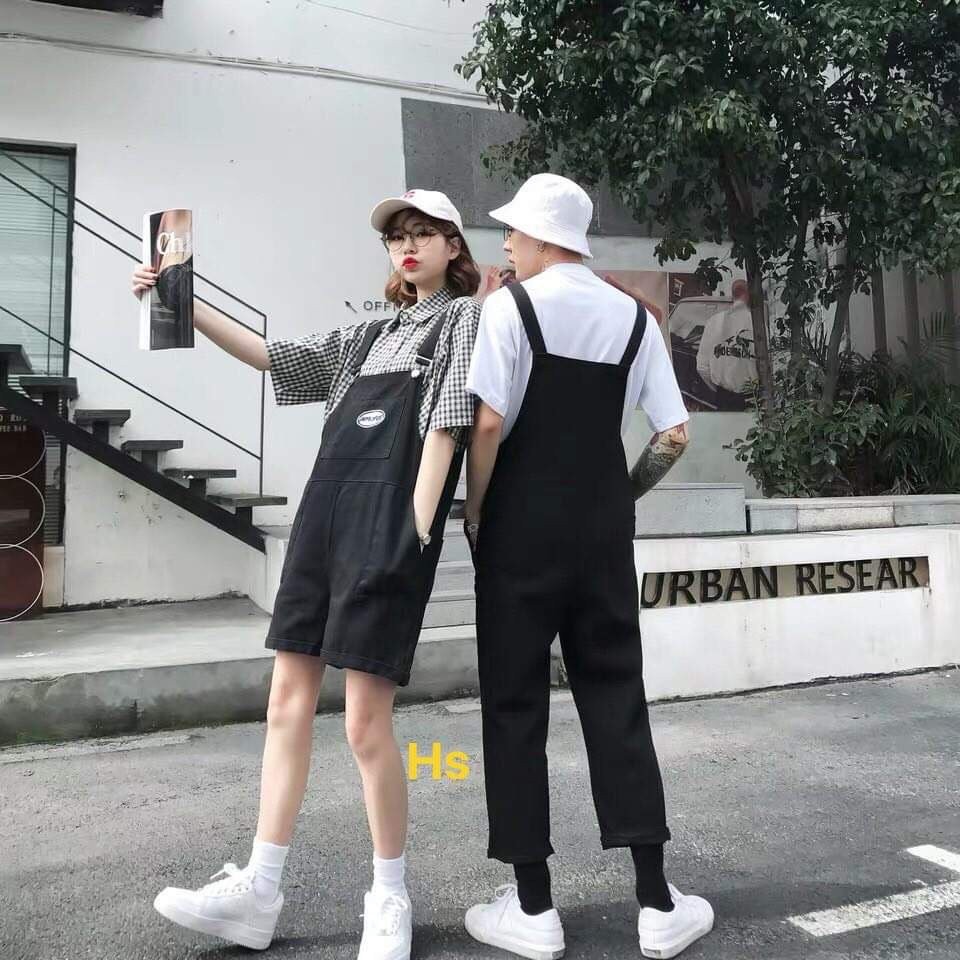 set yếm kaki, đồ bộ đôi, yếm form rộng unisex - Teenstore.365