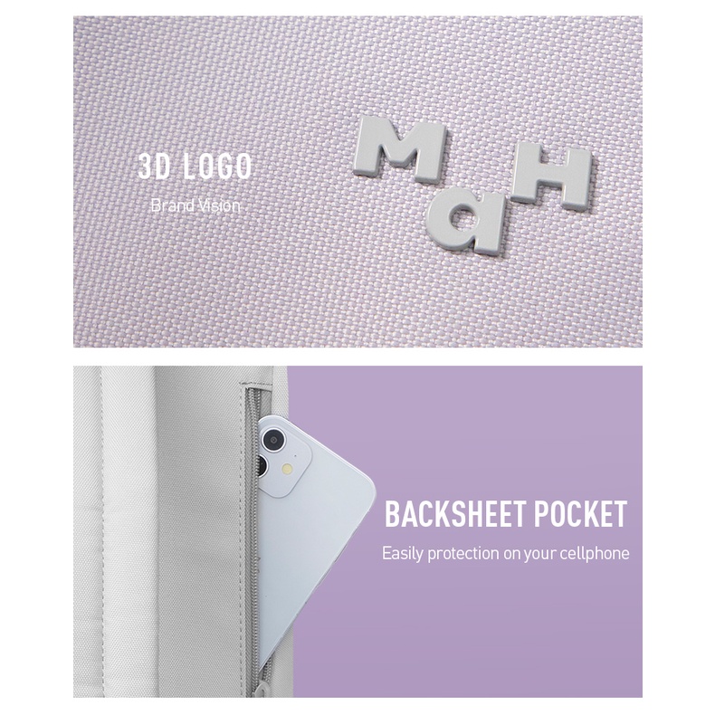 Ba lô MAH đựng máy tính xách tay sức chứa lớn chống thấm nước trẻ trung thời trang