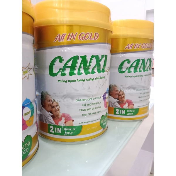 Sữa bột ngừa loãng xương và tiểu đường Canxi Gold All In Gold lon 900g