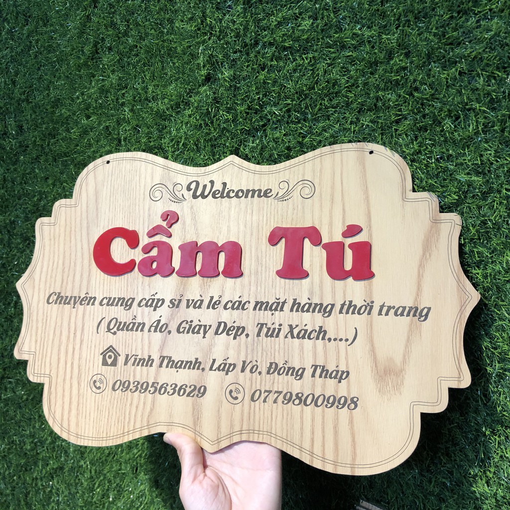 Bảng hiệu gỗ trang trí shop - Size 30x40cm - Free thiết kế theo yêu cầu