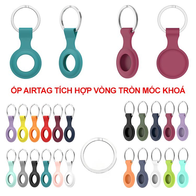 Vỏ Đựng Móc Khóa Airtag Apple Hở 1 Mặt, Chất Liệu Silicone Treo Túi Xách, Thú Cưng