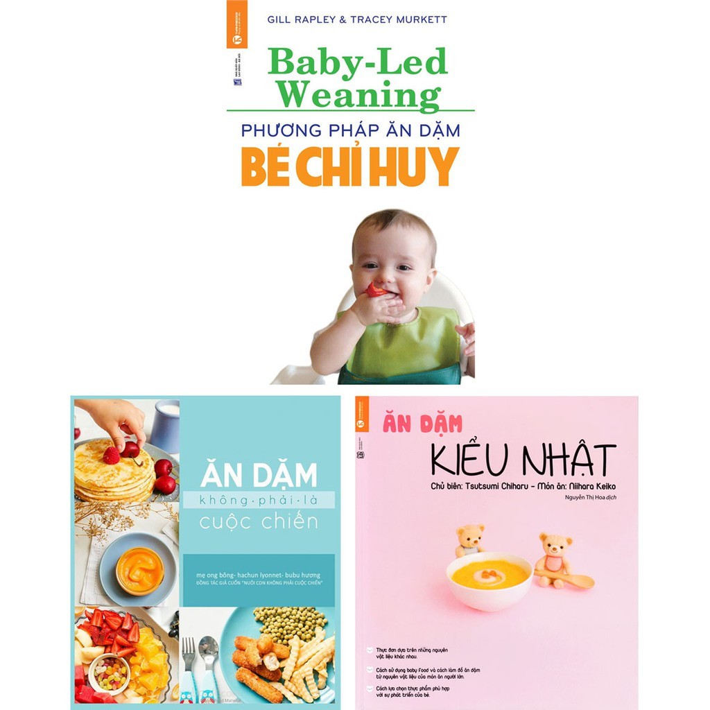 Sách  Combo 3 cuốn Ăn dặm kiểu Nhật, Phương pháp ăn dặm bé chỉ huy BLW, Ăn dặm không phải cuộc chiến (có lẻ cuốn)