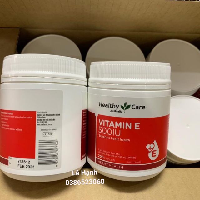 Vitamin E healthy care 500IU mẫu mới 200v