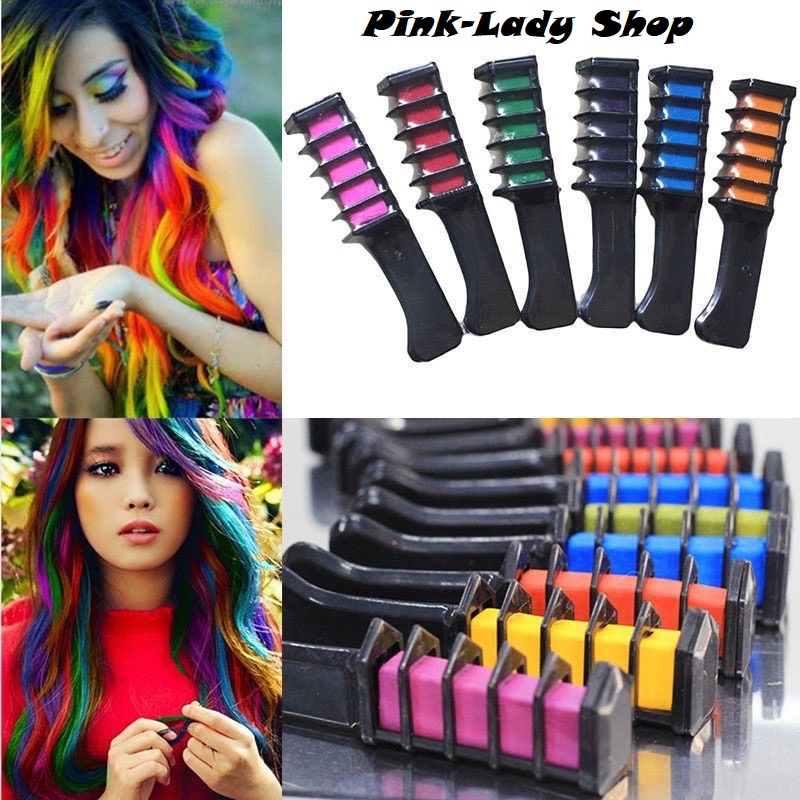 Set 10 Lược Nhuộm Tóc Đổi Mầu Tóc Tạm Thời Nhiều Mầu Thời Trang