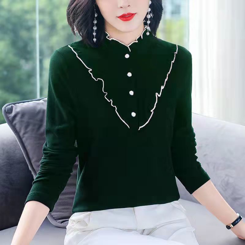 Áo thun dài tay phong cách phương Tây thời trang thu đông dành cho nữ