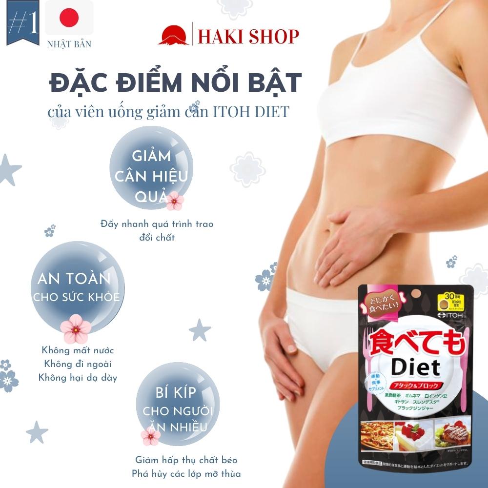 Viên uống giảm cân enzym Diet ITOH, giảm hấp thụ chất béo Nhật Bản 180 viên