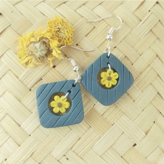 Khuyên tai đất sét Polymer handmade vintage