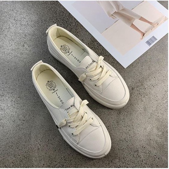 Giầy thể thao nữ cổ thấp,giày slip on nữ dây rút kiểu dáng hàn quốc trẻ trung da mềm cực êm chân | BigBuy360 - bigbuy360.vn