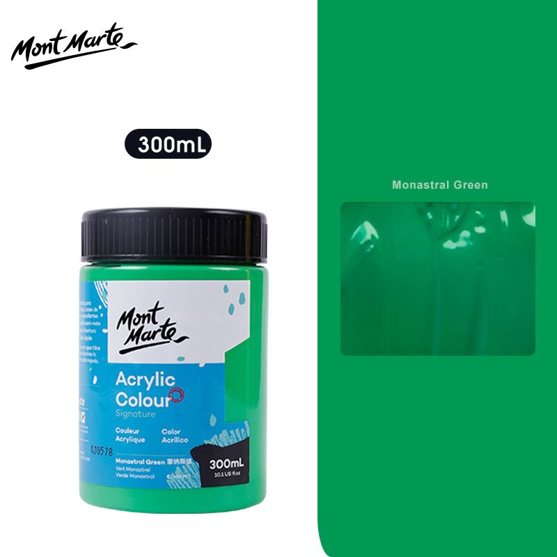 Màu Acrylic Mont Marte 300ml - Monastral Green - Acrylic Colour Paint Signature 300ml (10.1oz) - MSCH3057
