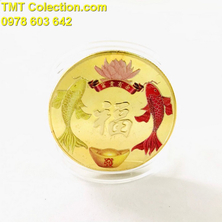 Xu song ngư in Màu, trang trí bàn sách, bàn làm việc, làm đồ thủ công mỹ nghệ-TMT Collection - SP005269