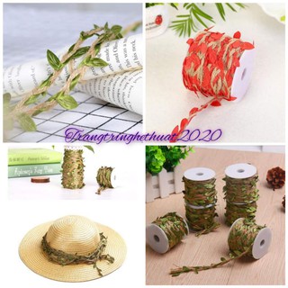 1 mét dây thừng có lá trang trí đồ handmade