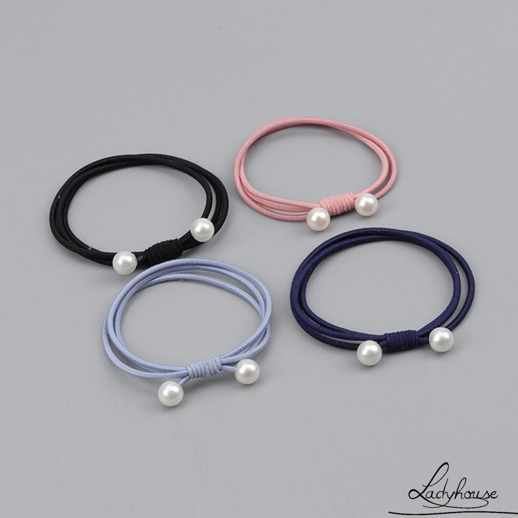 Dây buộc tóc đuôi ngựa bằng nylon siêu mềm co giãn màu trơn cho nữ