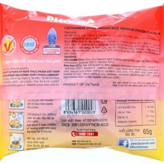 Combo(5 gói) Phở gà Vifon 65g