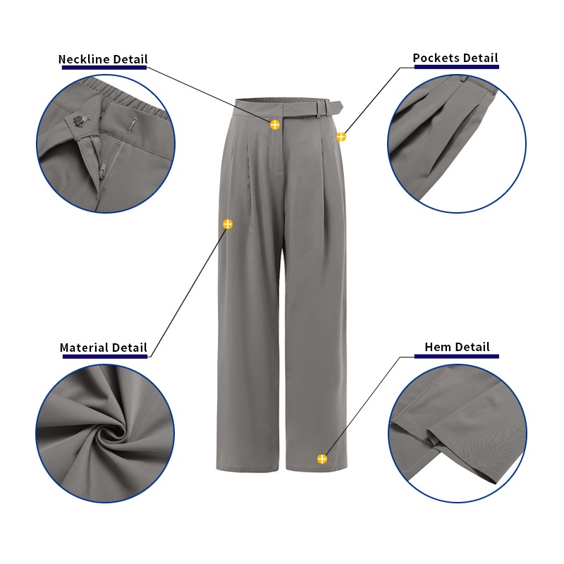 Quần dài ống rộng ZANZEA màu trơn phong cách Hàn Quốc thời trang năng động