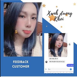 Thuốc nhuộm tóc Xanh dương đen không tẩy lên từ nền đen(DEEP BLUE)+KÈM OxY Trợ Nhuộm