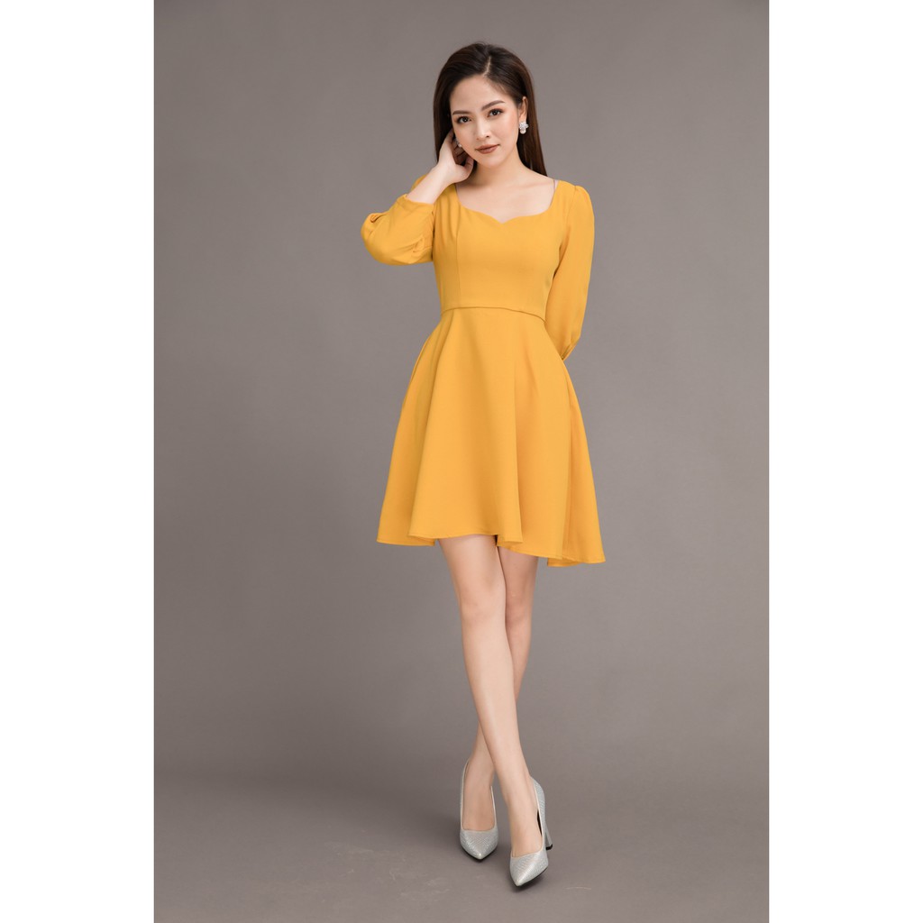 [Mã WABRWA15 giảm 15% đơn 300K] Đầm xòe tay lửng cổ tim DEA0049 | BigBuy360 - bigbuy360.vn