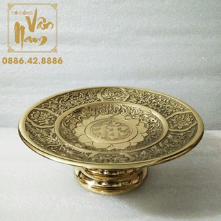 Mâm bồng bằng đồng cao cấp nguyên chất sản xuất tại việt nam kích thước 30cm