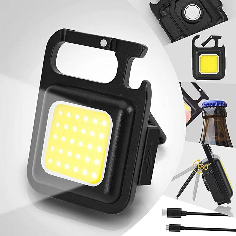 Đèn pin COB nam châm sạc lại qua UBS C cứu hộ sửa chữa xe hơi, xe máy vỏ nhôm magie (BH 6 tháng)