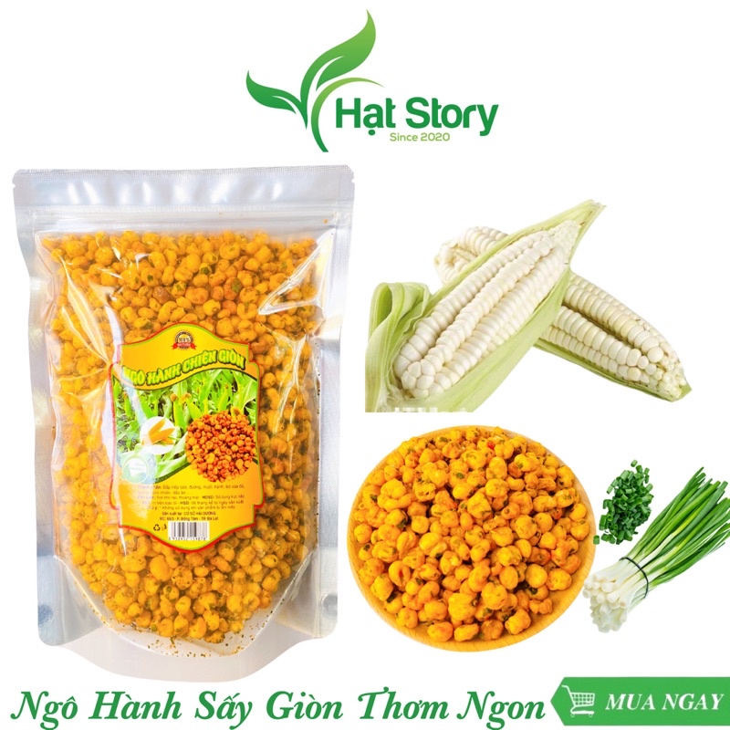 1Kg Ngô Sóc Mắm Hành Thơm, Giòn, Ngon Dễ Ăn