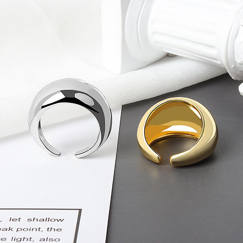FORBETTER Nhẫn Tròn Trơn Thời Trang Hàn Quốc Cho Nữ