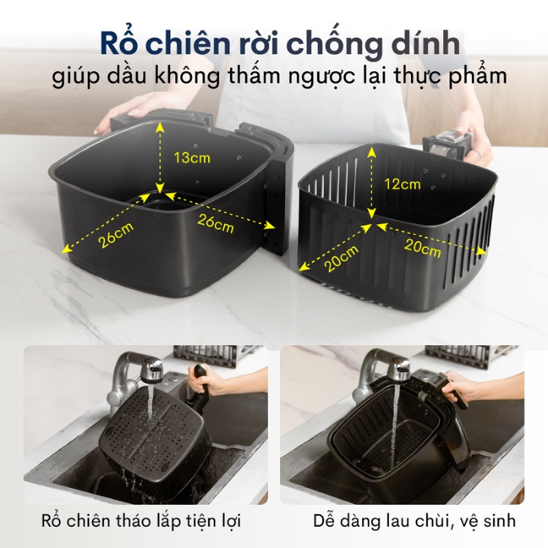 Nồi chiên không dầu FujiE AF7 - 7.5L - Hàng chính hãng - Bảo hành 24 tháng