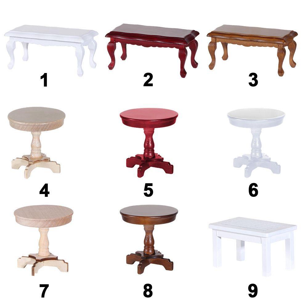 RAINBOW Bàn Cà Phê Bằng Gỗ 9 Kiểu Dùng Trang Trí Nhà Búp Bê