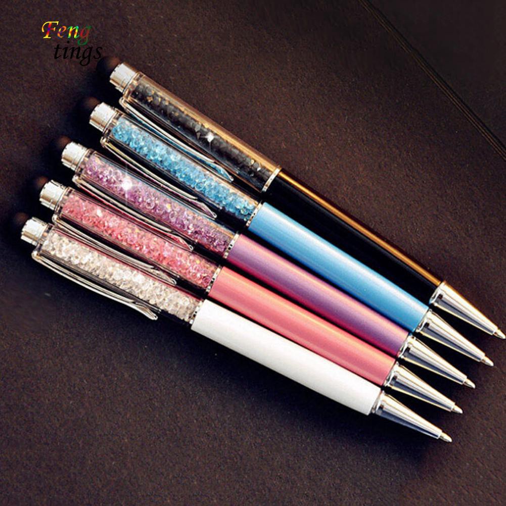 ✌ FT ✌ 2 in 1 Rhinestone Writing Stylus Touch Screen Ballpoint Pen for iPhone Tablet