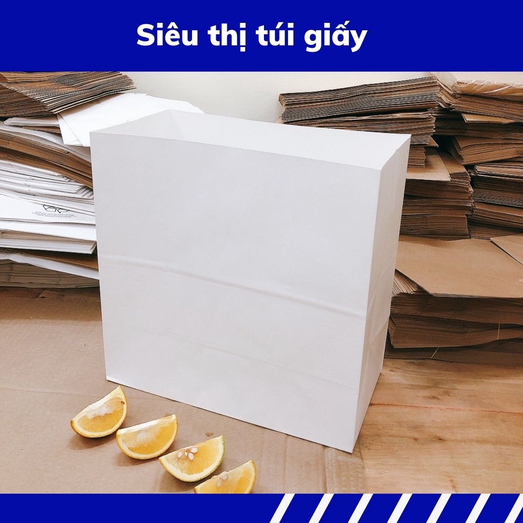 COMBO 100 CHIẾC TÚI GIẤY KRAFT S20: 33x17.5x33cm KHÔNG QUAI ( ẢNH THẬT)