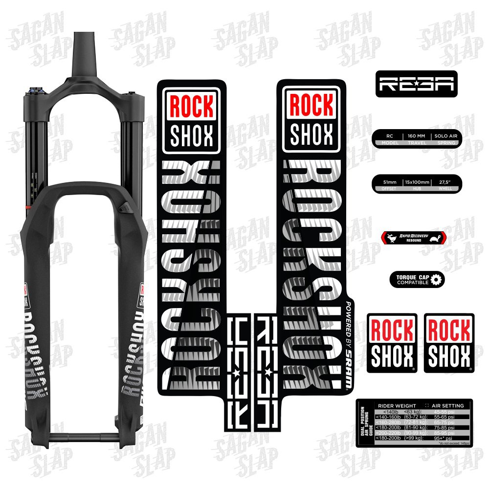 Decal dán Rockshox REBA cho mtb downhill