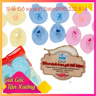 Set 2 bao tay, 2 bao chân bo gấu cho trẻ sơ sinh nhiều màu sắc