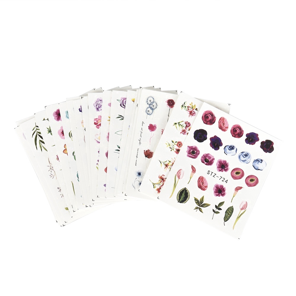 Set 24 Miếng Dán Trang Trí Móng Tay Hình Hoa Hồng