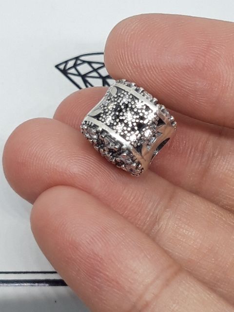 Hạt charm đính đá bạc s925 ( vừa tất cả các vòng tay)