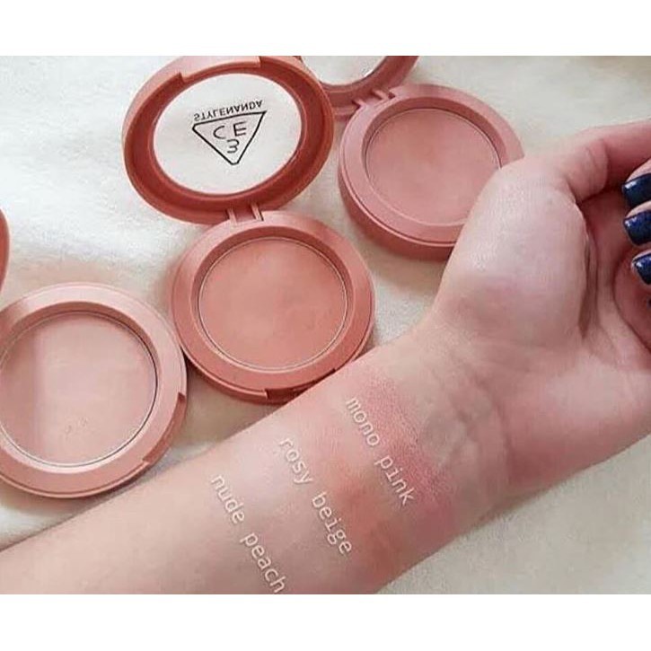 Phấn Má Hồng 3CE Face Blush Full Of Charm - Rose Beige- Peach Flash- Soft Salmon