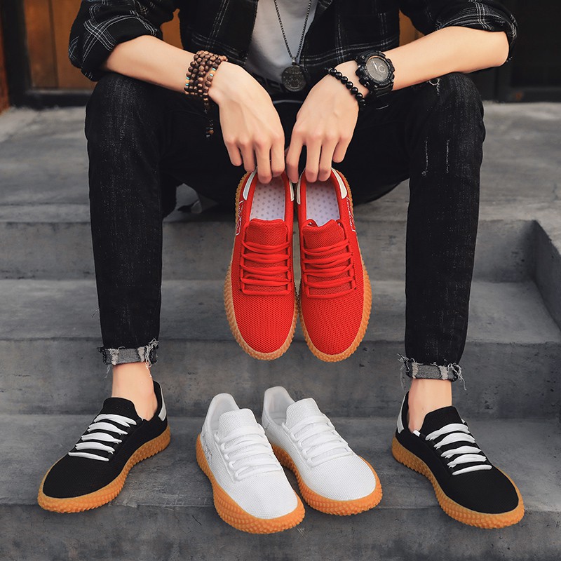 Mùa xuân mới Màu sắc hỗn hợp Thiết kế Đàn ông mềm Sneaker Giày cao su trẻ trung