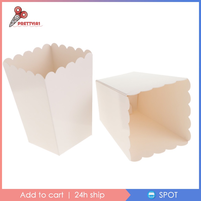 [Prettyia1] X Hộp Đựng Bắp Rang Bơ Màu Trắng Nguyên Chất Dùng Cho Tiệc Sinh Nhật- Tiệc Sinh Nhật Fav