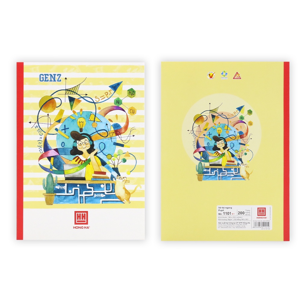 Vở kẻ ngang Hồng Hà 200 trang Pupil Funny Pet 1101
