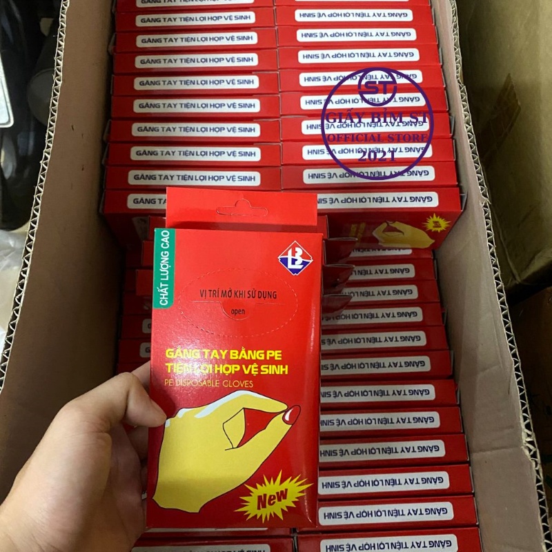 Găng tay nilong dùng 1 lần 100 cái/hộp cho nhà bếp, nhà hàng, gia đình